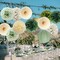 Olive Sage Green Paper Pom Poms Paper Decorations(sage green, gold, olive green)